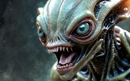 sad screaming alien species face close-up, highly detailed, torn, clean <lora:alien-species:1>