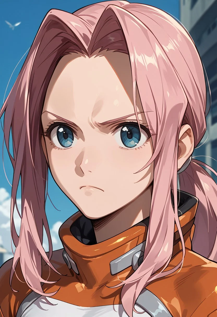 score_9,score_8_up,score_7_up,source_anime,Darry Adai,1girl,solo,closed mouth,upper body,sidelocks,bodysuit,frown,close-up,点