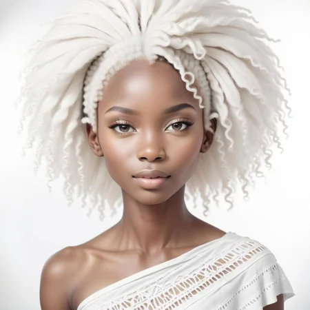 Portrait photography:2.3 of white african ethnicity woman, young, beautiful, high key