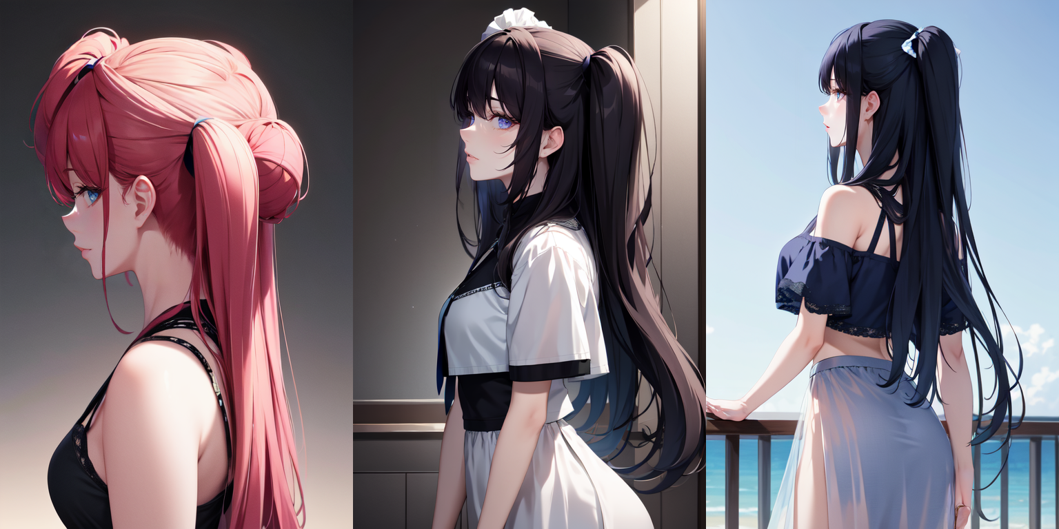 highly insanely detailed, masterpiece, top quality, best quality, highres, 4k, 8k, RAW photo, (very aesthetic, beautiful and aesthetic), two side up, 
__lazy-wildcards/dataset/background-color__, 
<lora:two_side_up-1.0:0.7>âââ