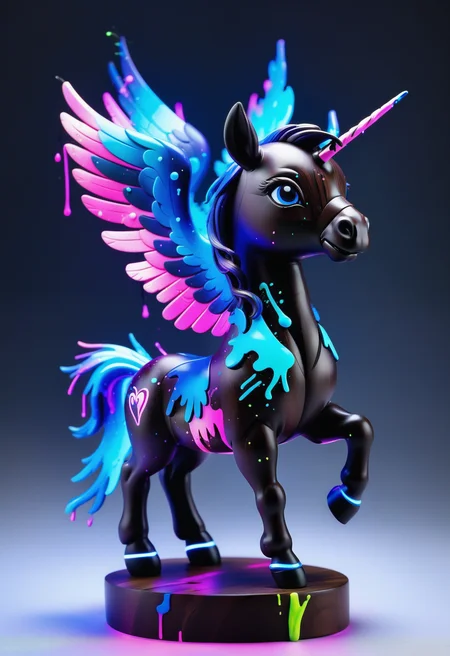 a chibi pegasus made out of reij-bnysplsh <lora:ebonysplash-000005:1>,
