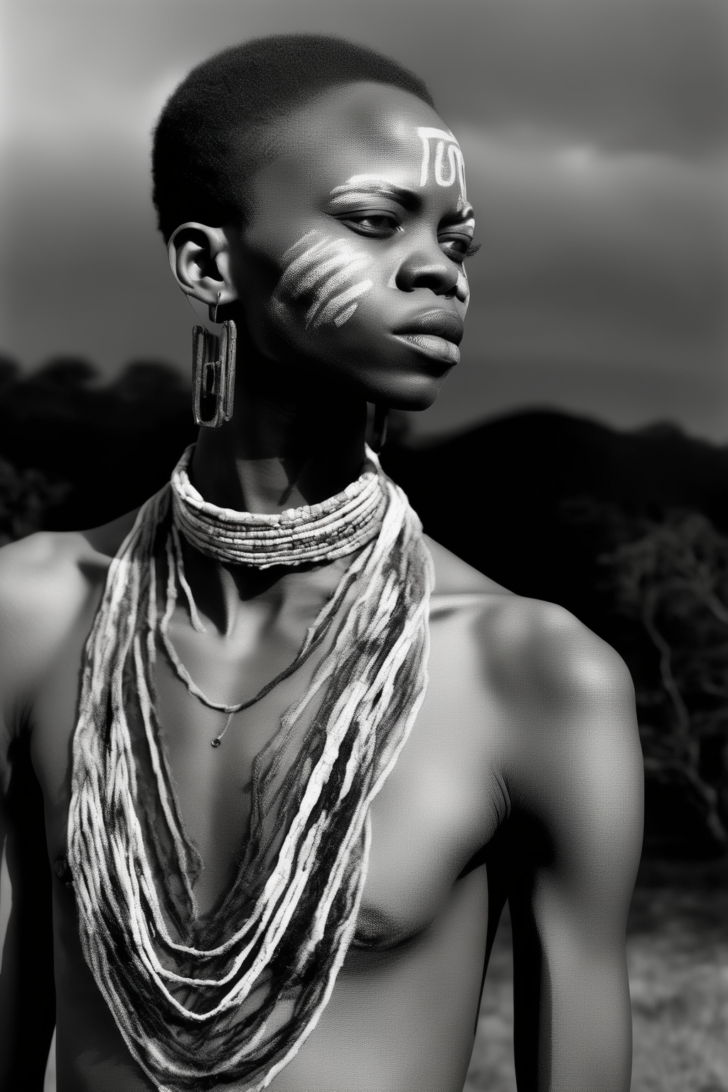 <lora:Zanele Muholi Style:1>Zanele Muholi Style - Powerful Visual Storytelling of LGBTQ+ Youth in Johannesburg, highlighting their strength, resilience, and vibrant personalities through intimate portraits captured in their natural surroundings.