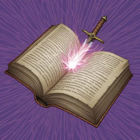 masterpiece, best quality,
no humans, close-up,
open book,
dagger stabbing,
energy, abstract background