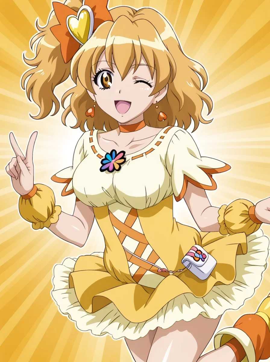 detailed background, shiny skin, posing,
<lora:curepine.pony:1>,
curepine,
large breasts, wide hips, 
one eye closed,
