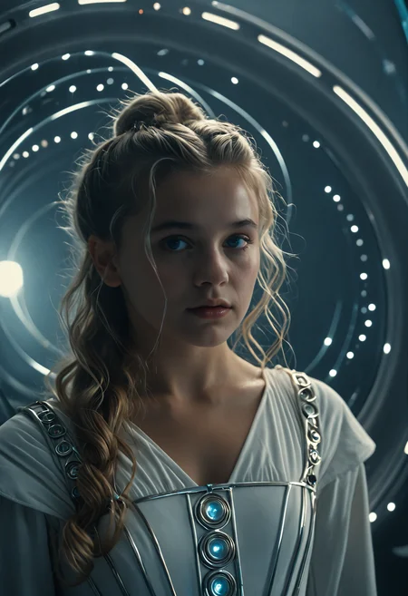 cinematic film still <lora:Beeple_retrofuturism-000005:1>,Beeple style,retrofuturism,<lora:Alice Prin OC-000005:1>,Alice Prin,1girl, . shallow depth of field, vignette, highly detailed, high budget, bokeh, cinemascope, moody, epic, gorgeous, film grain, grainy