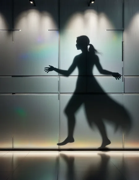 DonM5h4d0w5XL shadow on a holo-integrated communication panels wall, hantu cina, <lora:DonM5h4d0w5XL-000010:1>