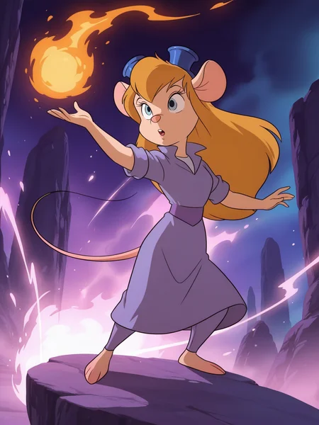 <lora:Gadget_HackwrenchIL:0.7> ga_ha, 1girl, blue eyes, long hair, animal ears, mouse, welder glasses on head, tail,
magic, magic robe, steel armor,glowing liens, fireball, action, full body, glowing background, magic background