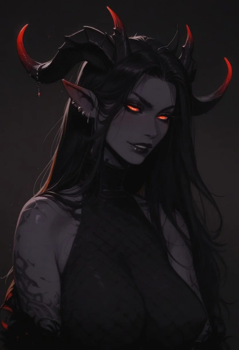 Futanari, horns,