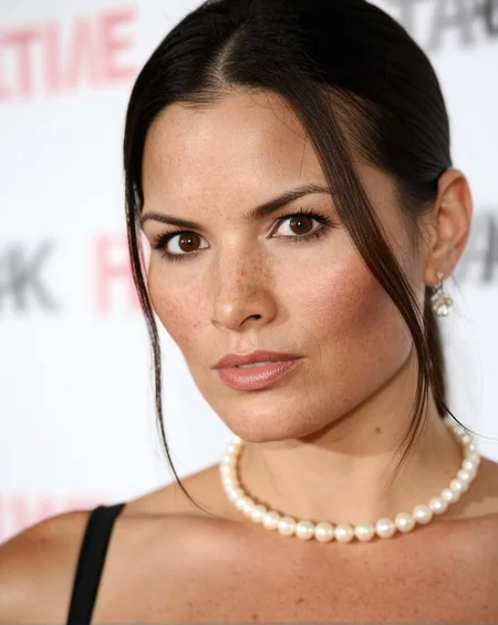 <lora:dmd2_sdxl_4step_lora_fp16:1> <lora:KatrinaLaw-biglust16:1> best quality, source_photo, realistic, depth of field, film grain, professional, 4k, highly detailed, incredibly absurdres, KatrinaLaw, frontal, portrait, black sweetshot, old necklace, close up face
