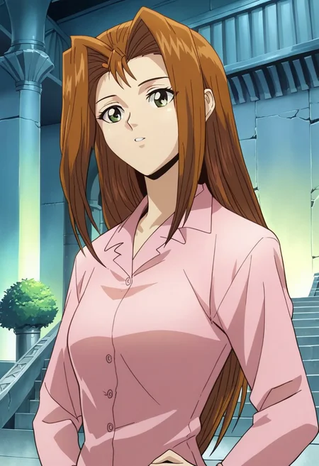 score_9, score_8_up, score_7_up
YGOSerenityWheeler, 1girl, long hair, brown hair, hair intakes, green eyes, brown eyes,
pink pajamas, pink shirt, long sleeves, pink pants,
Rating_safe
standing, hands on hip, UPPER body, cowboy shot, temple, indoors, ruins, pillars, close-up shot, face focus, female focus