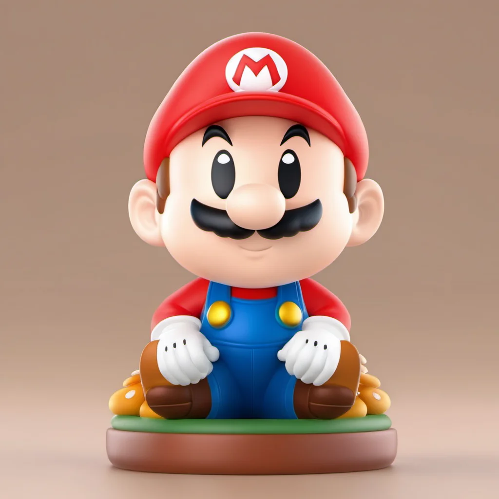 blind box style of man looks like supermario (sitting:1.3) on the base,holding (mushrooms:1.2) on the hand,simple background, chibi, solo,(big head:1.2),small body,octane render, highly detailed, volumetric, dramatic lighting,pop, <lora:pop:0.9>