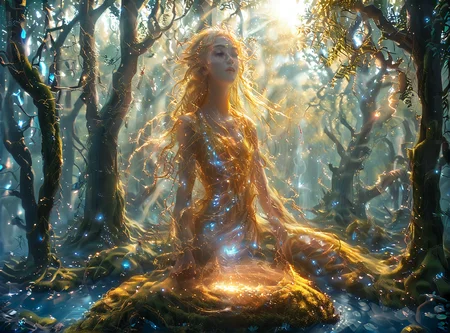 She is a being made of millions of golden threads; she is majestic, capable of touching your soul with a simple glance. This being is called Eltirion.
Eltirion has no strict form, but he prefers to resemble a woman. He finds their bodies harmonious. She loves harmony.
At this moment, Eltirion is enjoying himself floating above an enchanted forest. She is remaking the world; after all, she is a god.
<lora:3nch4nt3d_f0r3st:1> <lora:Add_Details_v1.2:1> <lora:FC Flux Perfect Busts:1> <lora:Mystic_Lumina_r1:1> <lora:Realistic-Fantasy-style_flux1D_LOREVER:1> <lora:slg_v30:1> <lora:ymnmpi196a29e8950n39e6:1> <lora:å·¨ç¥_FLUX_lora_v1:1>