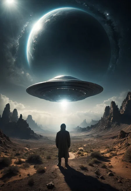 giant extraterrestrial grays watching planet earth closely with universe around them::3
high definition photography, sci-fy style, poetical scene, desert, storm, thunder, ufo flying, Depth of Field, F/ 2. 8, high Contrast, Cinematic Lighting, ethereal light, intricate details, extremely detailed, incredible details, full colored, complex details, Photography, Photoshoot, wide angle shot, Super Resolution, ProPhoto RGB, Massive, Big, Spotlight, Frontlight, Halfrear Lighting, Backlight, Rim Lights, Cinematic Lighting, volumetric Light, Contre Jour, Rembrandt Lighting, Beautiful Lighting, Accent Lighting, Global Illumination, Ray Tracing Global Illumination, Optics, Materiality, Ambient Occlusion, Glowing, Shadows, Rough, Shimmering, Ray Tracing Reflections, Chromatic Aberration, CGI, VFX, SFX, 8k, insanely detailed and intricate, hypermaximalist, elegant