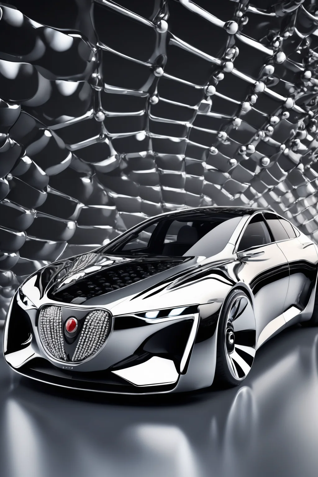 score_9, score_8_up, score_7_up, futuristic luxury sedan made from chrome-steel ball bearings, valley, detailed background, <lora:Balls_of_Chrome_Steel:0.2>, <lora:add-detail-xl:1>