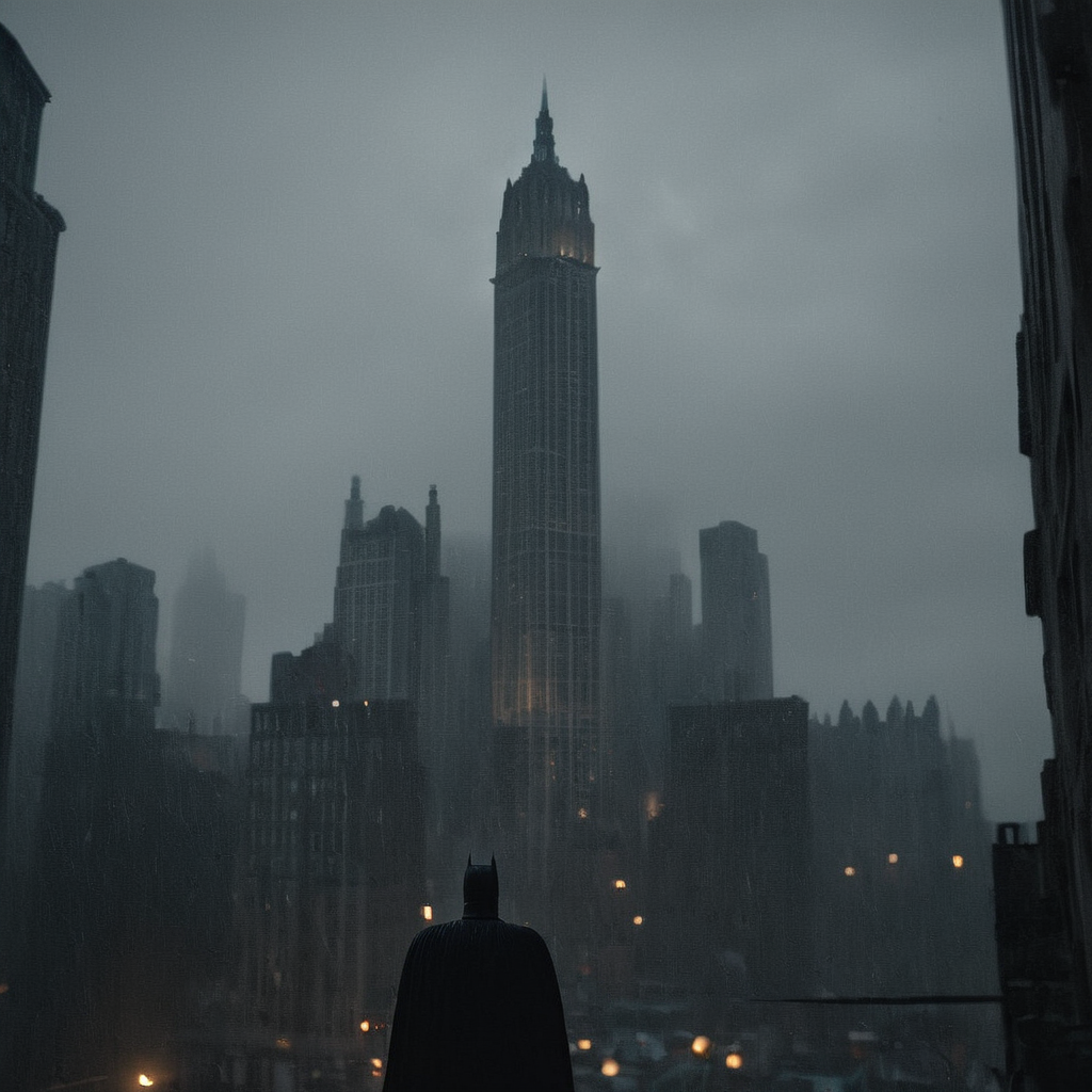 cinematic film still of  <lora:perfection style:0.6>
 <lora:gotham city style v2:0.8>
 <lora:Chiaroscuro Lighting Style:0.6>
Gotham City a city with a wayne tower in the middle of it Gotham City Style,outdoors,sky,no humans,night,building,star (sky),night sky,scenery,starry sky,city,cityscape,dark,tower,city lights , detailed, real, different, unique, cinematic, dramatic, concept art, filmic, detailed background, detailed settings, artstation, gothic New York, gotham city style, shallow depth of field, vignette, highly detailed, high budget, bokeh, cinemascope, moody, epic, gorgeous, film grain, grainy