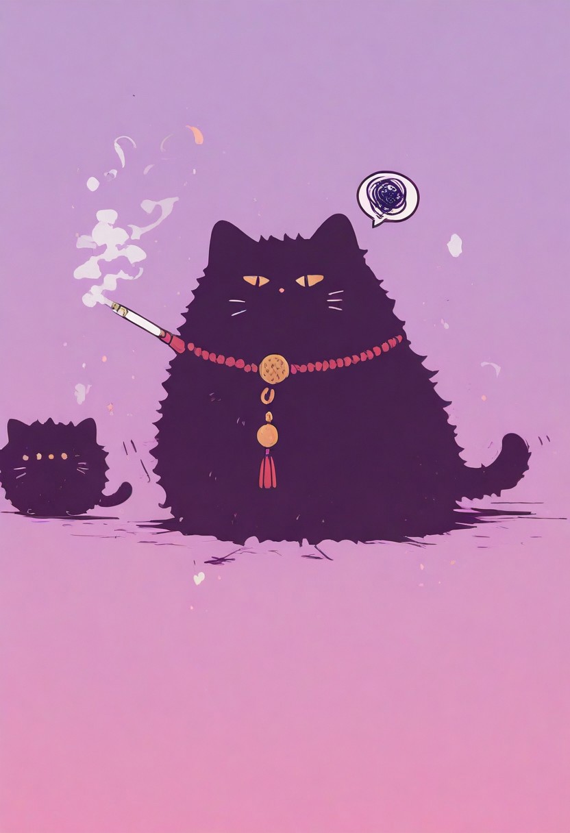 masterpiece, best quality, amazing quality, very aesthetic, absurdres, newest
Flatline, Flat vector illustration
a cat, no humans
smoking cigarette, holding cigarette, arm rest, bored, grumpy, spoken squiggle
blurry foreground
glitch effects
wtfisthis, vdsur, surreal <lora:spo_sdxl_10ep_4k-data_lora_webui:0.8> <lora:reij-detaILer_v2:0.4> <lora:Wtf-is-this-LoRA:0.8> <lora:Flatline_vector_illustration_v1.0:1> <lora:Vonderful_Psychasurreal:0.8>