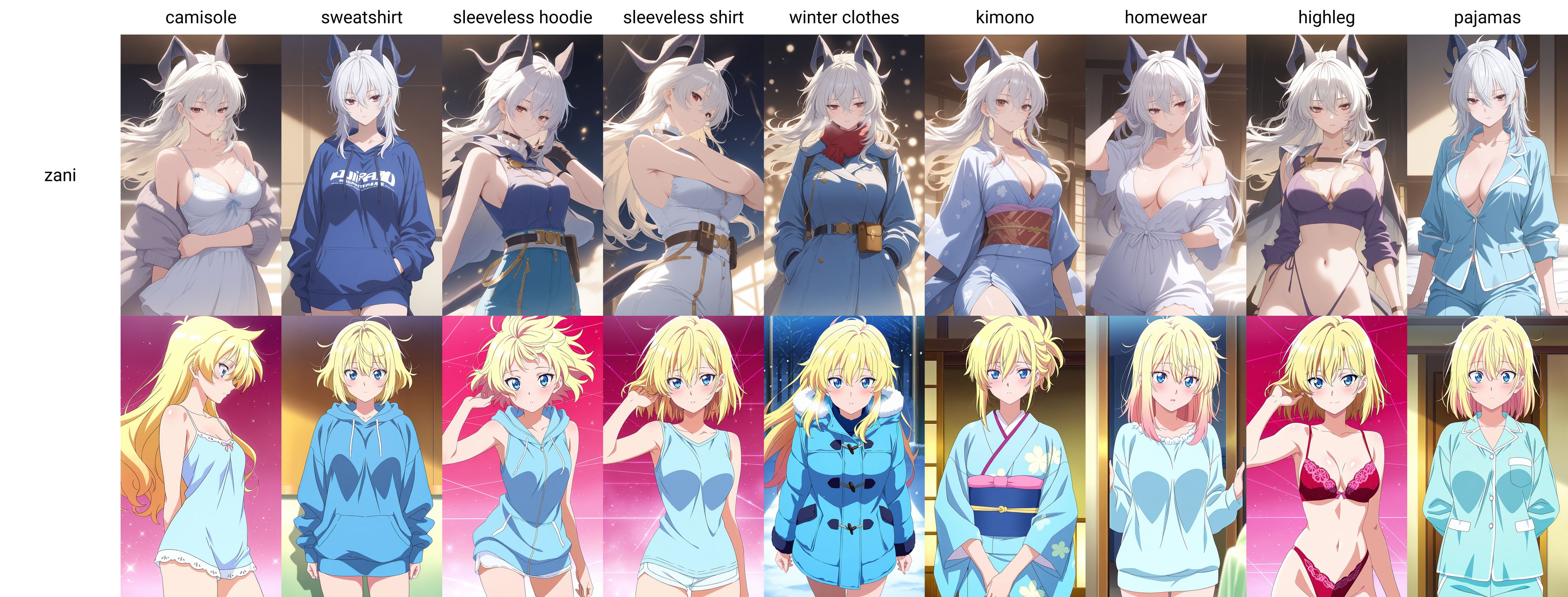 1girl, zani, camisole, cowboy shot, 
 <lora:zani-640k-wildcard-Karmix-t0:1>, (masterpiece), (best quality), (ultra-detailed), very aesthetic, illustration, disheveled hair, perfect composition, moist skin, intricate details, anime artwork, anime style, vibrant, studio anime, highly detailed