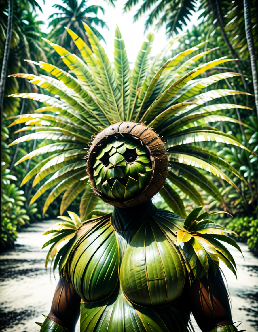 photograph plantpeoplelora, portrait, coconut, 50mm . cinematic 4k epic detailed 4k epic detailed photograph shot on kodak detailed cinematic hbo dark moody, 35mm photo, grainy, vignette, vintage, Kodachrome, Lomography, stained, highly detailed, found footage