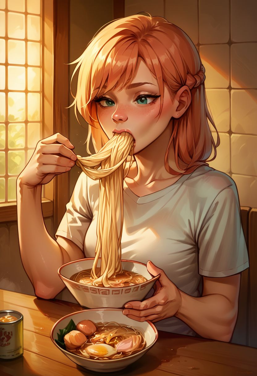score_9, score_8_up, score_7_up, source_cartoon,
eating ramen