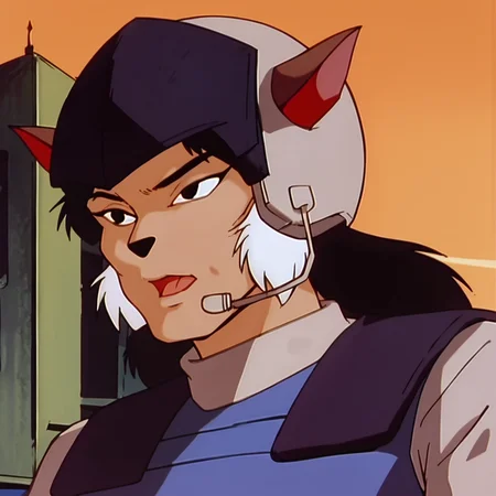 score_9, score_8_up, score_7_up, score_6_up, score_5_up, score_4_up, BREAK, <lora:Felina_Feral:1>, felinaferal, solo, long hair, open mouth, animal ears, 1girl, dark skin, black eyes, helmet, headset, style parody, two-tone hair, brown fur, body fur, cat girl, cat ears, black hair, furry female