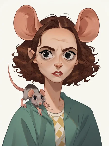 score_9, score_8_up, score_7_up, score_6_up, score_5_up, <lora:kangyannanXLP:0.8> kangyannan, white background, 1girl, rat ears, brown hair, black eyes,