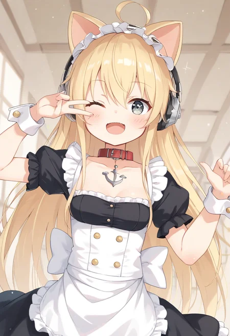 <lora:albacore_XL-bf16-pony-v1:1> 1girl, albacore \(azur lane\), maid, BREAK score_9, score_8_up, score_7_up, BREAK source_anime, best quality, masterpiece, uncensored,<lora:sdxl_lightning_4step_lora:1>(clear eyes:1.2),(4 finger:0.5),zPDXLpg