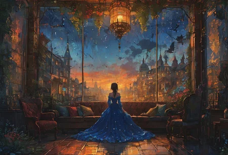 Devil in a Blue Dress, <lora:Lost_In_Dreams:0.6>, <lora:detailed_notrigger:0.8>, Cinematic lighting, <lora:Dreamyvibes artstyle SDXL - Trigger with dreamyvibes artstyle:0.7> Dreamyvibes Artstyle