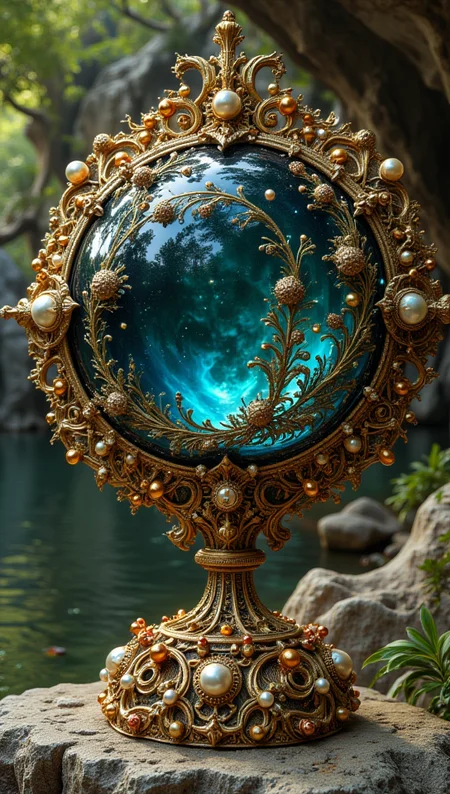 masterpiece, 4k, 8k, sharp, a intricate representation of a planet made of mantaray. There are pearl that are golden and embedded inside of the crown, the light is cinematic during day in a pleasant nature setting.
detailmaximizer, Midjourney_Whisper <lora:[Flux1]_flux_vividizer:0.3> <lora:[Flux1]_scenery_lora_comfy_converted:0.2> <lora:[Flux1]_Opal_Fantasy_Flux:0.5> <lora:[Flux1]_aidmaPsychadelicChaosWorld-FLUX-v0.1:0.3> <lora:[Flux1]_aidmaImageUpgrader-FLUX-V0.1:0.1> <lora:[Flux1]_midjourney_whisper_flux_lora_v01:0.1>