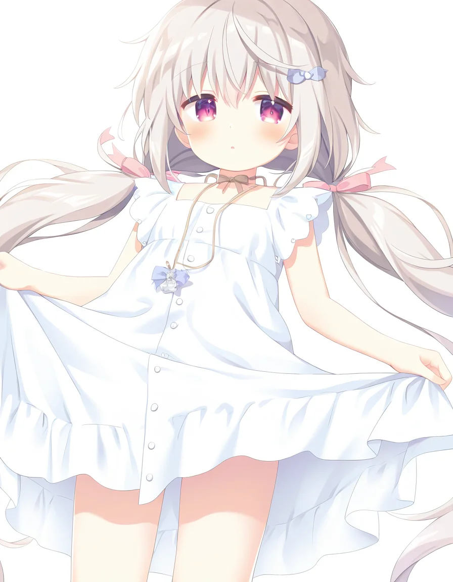 shiroka,1girl,solo,looking at viewer,white background,simple background,cowboy shot,standing,dress,<lora:shiroka-000012:1>,, masterpiece, best quality, very aesthetic, absurdres,newest, incredibly absurdres,