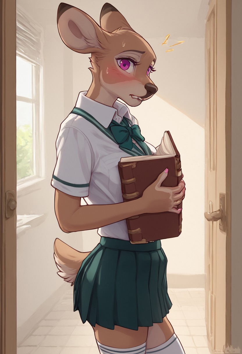 score_8_up,score_9, 1girl, solo, Artstyleofloi, Loimu, School Uniform, Green Tie, Green Collar Shirt, Skirt, Pleated Skirt, Short Sleeves, Long Socks, orange light shinning on character from open door,
detailed, beautiful , tongue out, holding school books in hand, Looking at Viewer, side on view, cowboy shot, biting lip, side on view,
volumetric lighting, eye lashes, inside, surprised, embarrassed, nervous sweat,