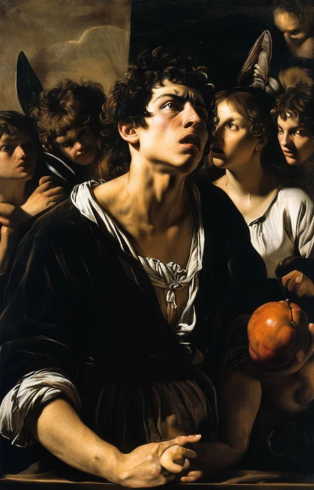 masterpiece,best quality,<lora:tbh186-sdxl:0.9>,illustration,style of Caravaggio