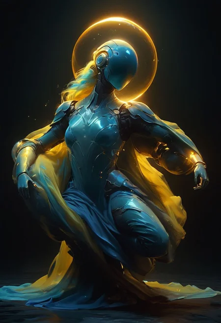 AtomicHeartTwinsCosplay, super closeup portrait, Capturing the essence of cosmic serenity and earthly vigor, depict a woman suspended in her office chair amidst the vast expanse of space. Curved Sword Slash, Her surroundings are a vibrant mix of colors, with deep blacks contrasting against vivid hues. In the distance, translucent planets in shades of dark sss translucent luminous blue and dark yellow add to the surreal atmosphere. Her long hair billows freely in the weightlessness of space, embodying a sense of boundless freedom and graceful motion.
deep Blacks, very detailed, atmospheric haze, Film grain, cinematic film still, shallow depth of field, highly detailed, high budget, cinemascope, moody, epic, OverallDetail, 2000s vintage RAW photo, photorealistic, candid camera, color graded cinematic, eye catchlights, atmospheric lighting, imperfections, natural, shallow dof