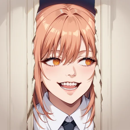 score_9, score_8_up, score_7_up, best quality, masterpiece, source_anime, zPDXL2, BREAK , theshining, open mouth, smile, teeth, looking away, nayuta_\(chainsaw_man\) <lora:The_shining_meme:1.3>