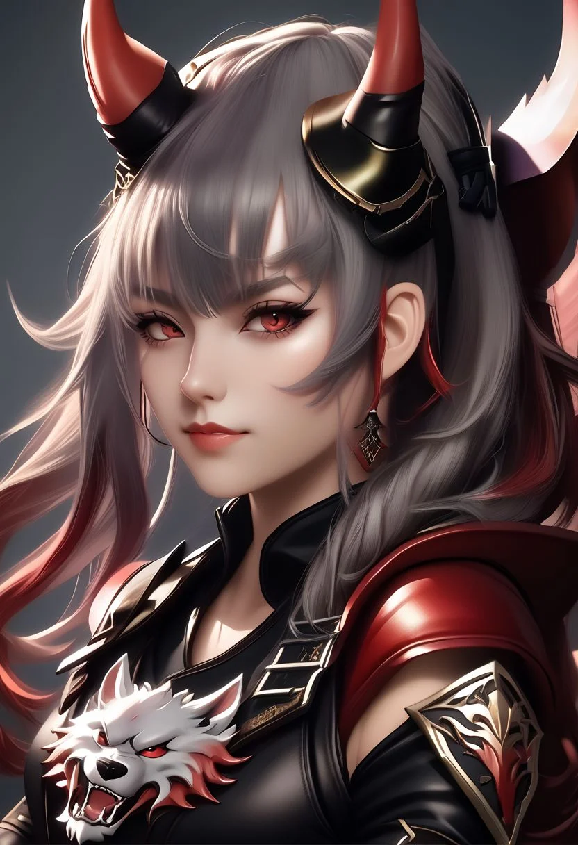 A horned female teen rogue wearing ((leather armor)), black suit, oni girl with wolf-ears, dangerous Kemonomimi waif, brunette assassin, tiefling thief, black hair, three small horns, [onii (Shuna, Hakurou) horns], tri-horns on forhead (masterpiece:1.5), (best quality), (disharmonic + ugly + unaesthetic:1.5)