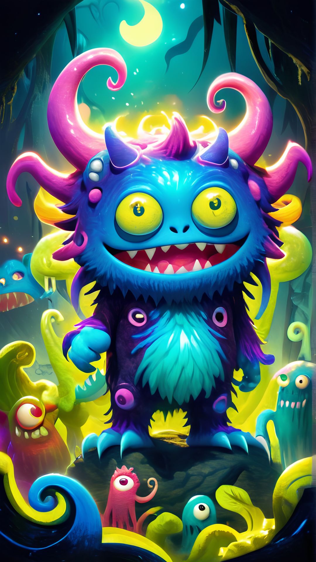 cute monster in a mystical world
 (<lora:NIJI V6 (Midjourney):1> aidma-niji niji