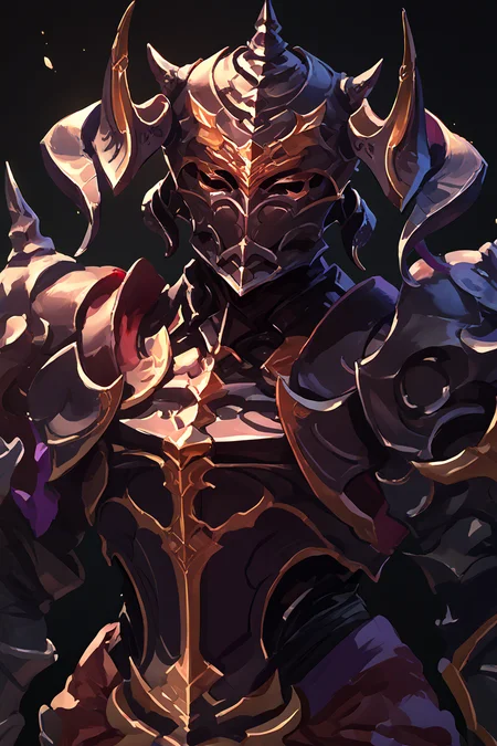 score_9, score_8_up, score_7_up, score_6_up, source_anime, solo <lora:gbfbk-pdxl-nvwls-v1-000005:1> helmetBK, horned helmet, armor, shoulder armor, gauntlets, black pants, armored boots, portrait, black background