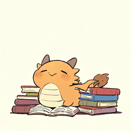 (dragon:1.2), (cute:1.2) no-human, solo, dragon, cute, slipping over a pile of books, very awa, masterpiece, highres, absurdres, newest,
<lora:TA_trained:0.75>, chibi, <lora:ponyv4_noob1_2_adamW-000017:0.5>, <lora:shiroski:0.75>,