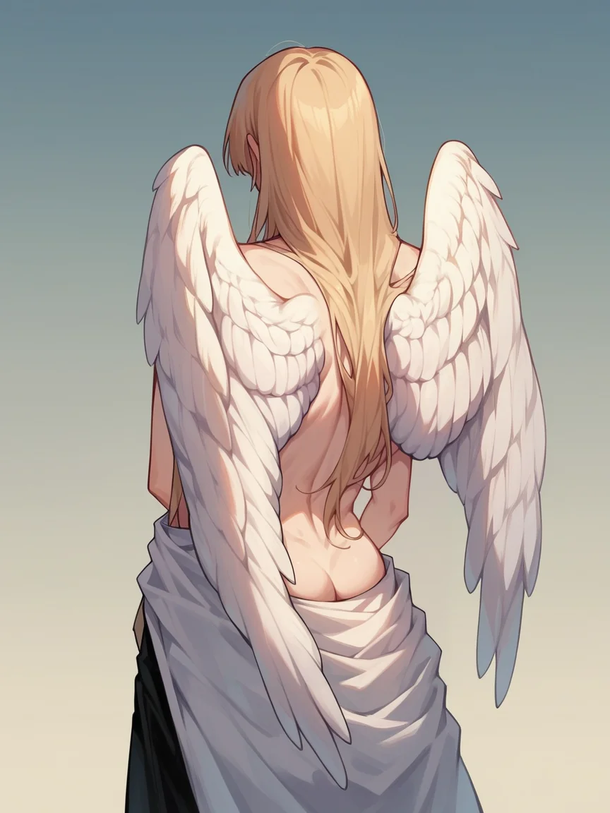 score_9, score_8_up, score_7_up, score_6_up, score_5_up, score_4_up, 1, w1ngs, <lora:w1ngsXLP:0.7> 1girl, angel wings, from behind, long hair,