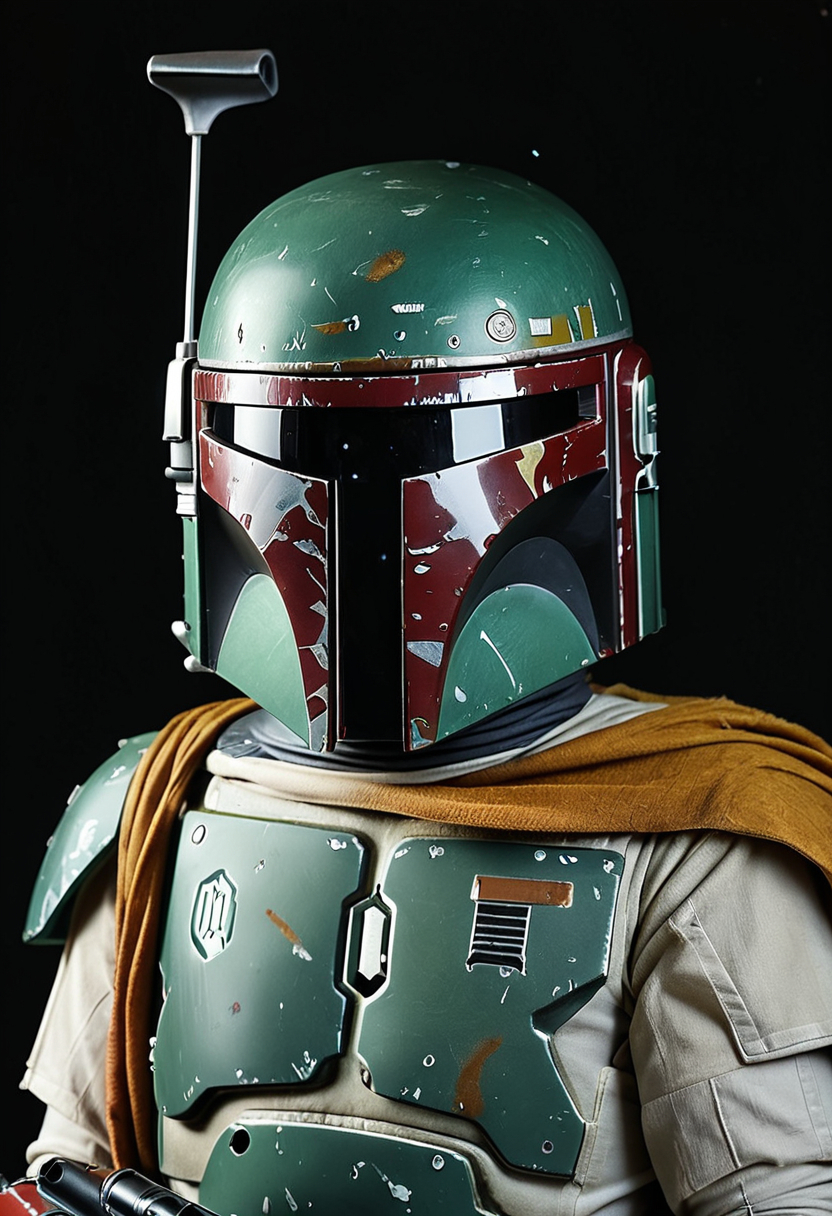 <lora:Boba-PXL:1> boba-pxl, boba fett, solo, realistic, blaster-boba, black background, simple background, cinematic light, deep shadow, blue theme, score_9, score_8_up, score_7_up, score_6_up, score_5_up, score_4_up,