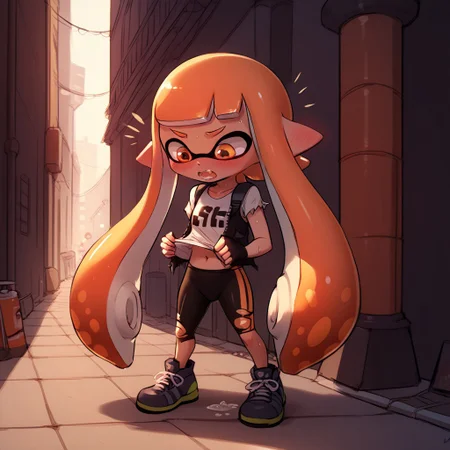 score_9, score_8_up, score_7_up, score_6_up, score_5_up, score_4_up, cartoony style
luminekoStyle,
inkling girl
city, torn clothes, blushing, rating_explicit. full body, wardrobe malfunction,
