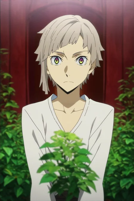 score_9, score_8_up, score_7_up, source_anime, anime screencap, , , looking at viewer, , depth of field, 1boy, solo, male focus, <lora:atsushi_nakajima_pony:0.88>, atsushi_nakajima, , , An enchanted forest where magical creatures and plants abound, Arms folded across the chest, appearing closed off or guarded, <lora:sdxl_lightning_8step_lora:1>