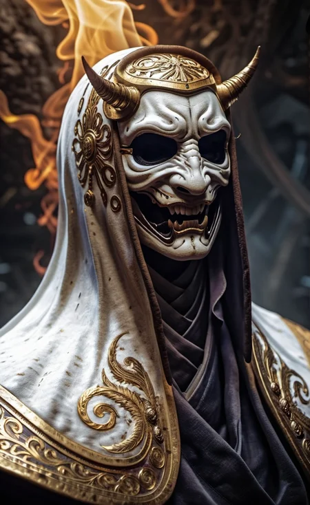 <lora:monk-000004:0.7>,crptedmonk,Dark fantasy, shadow knights, (( white and gold plug suit, black smoke in plug suit)), (burning eyes:1), (white, gold hooded cloak of leather material),(fractal art:1.2), cave background, transparency, caustics, optics, surreal, magic,
masterpiece, perfect anatomy, 32k UHD resolution, best quality, highres, realistic photo, professional photography,cinematic angle, reflaction lights, closed up, <lora:add-detail-xl:1.0>