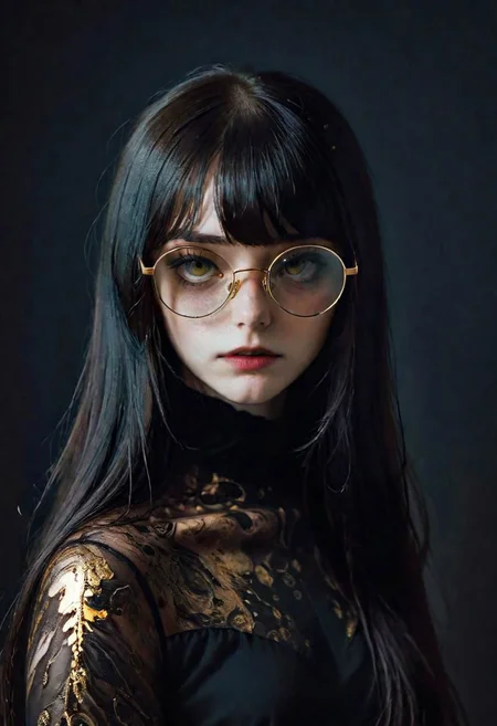 1girl reflective glasses
bangs
long hair
shadows,
Gradient mastery, ink, gold decorations and alcohol ink elements.
(Alessio Albi) contemporary, fashion, photography, photography-color, portraits