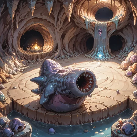 score_9, score_8_up, score_7_up, best quality, masterpiece, source_anime,  BREAK
in dark cave
<lora:giggi:1>, no humans,solo, teeth, sharp teeth, full body, open mouth, giggi, monster, small, <lora:add-detail-xl:1> <lora:detail_eyes:0.5>