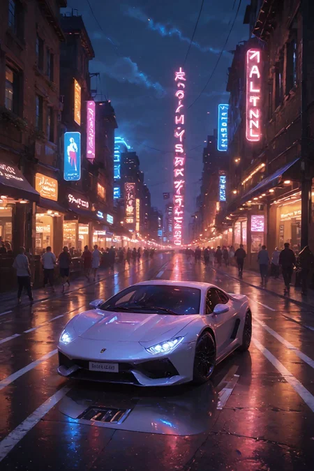 detailed background,Cinematic Lighting,film grain,score_9,score_8_up,score_7_up,masterpiece,best quality,highly detailed,
<lora:(增强)sdxl_lightning_8step_lora:1>,<lora:glowneon_xl_v1:1>,(glowing),<lora:hand 4:1>,hand person,<lora:Expressive_H:0.8>,Expressiveh,<lora:th3rm4lXLP:0.6>,th3rm4l,colorful,
ground vehicle,(car:1.1),motor vehicle,vehicle focus,no humans,night,road,neon lights,scenery,(sports car),street,outdoors,sign,building,(glowneon:1.3),lamborghini,