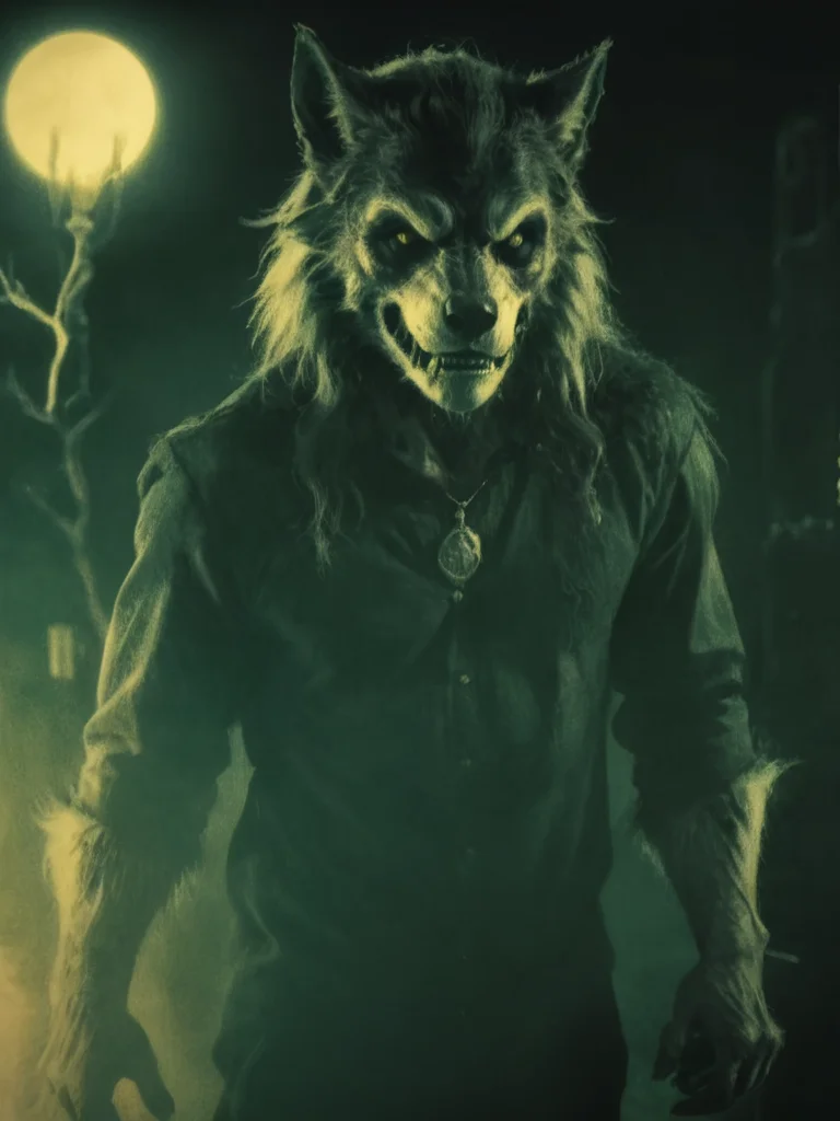 a picture in the style of sqrhmmr, werewolf in green tint and glowing yellow, <lora:- SDXL - sqrhmmr _Square-Hammer_Style_V1.0:1>