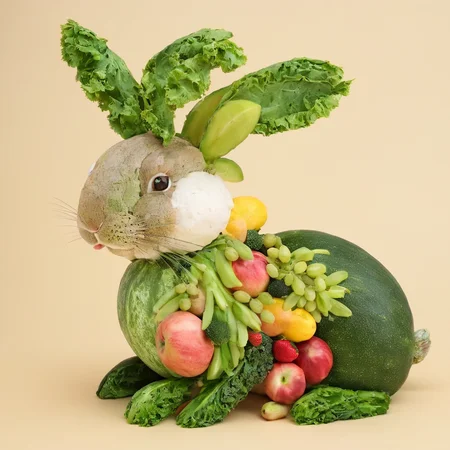 <lora:SDXL_Fruits_Sa_May:1> made from fruits, a rabbit
