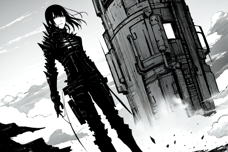 highly insanely detailed, masterpiece, top quality, best quality, highres, 4k, 8k, RAW photo, (very aesthetic, beautiful and aesthetic),  
tsutomu nihei,nihei_tsutomu,blame!,blame gakuen!,abara,TNstyle,sidonia_no_kishi,ventilation fan,ventilation shaft,bridge, 
<lora:ABARA:0.8>, 
(1girl:1.3), 
solo focus, 
cloud city,cloudtop sky-city,a colorful background,(dripping colors background),âââ