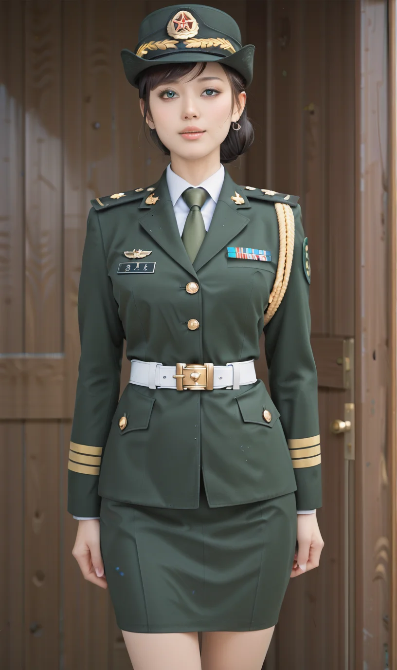 cinematic film still cinematic photo breathtaking score_9,score_8_up,score_7_up,BREAK, 8k, masterpiece,
1girl, hot girl, sexy girl, Expressive_H,
1girl, korean idol, solo,
PLAuniform , military, military uniform, skirt, hat, necktie, green uniform, Independent skirt,
<lora:ç¢§èæ¢¦å¹» PSXL å°é©¬é£æ ¼:0.5>, <lora:Vixon's Pony Styles漫ç»ä¼å:0.6>, <lora:é»è²å¥³äººï¼ç®è¤ï¼:0.8>, , <lora:ææ_Expressive_H-000001:0.4>, <lora:PLAuniformXL-cute:0.7>