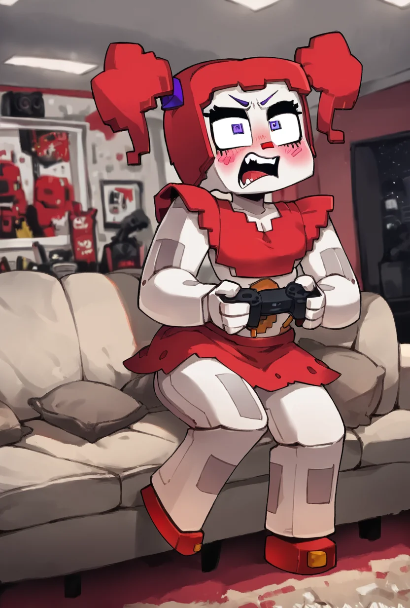 score_9, score_8_up, score_7_up, best quality, good quality ,, character focus, solo, , best quality, <lora:circbab-08:1> circbab, solo, robot, red hair, twintails, 1girl, open eyes, detailed background,, living room, detailed background, sofa, couch, messy living room, holding controller, tv, angry, rage, blush, uneven eyes, drunk, <lora:gats-guy-PONY-DORAv1:1>